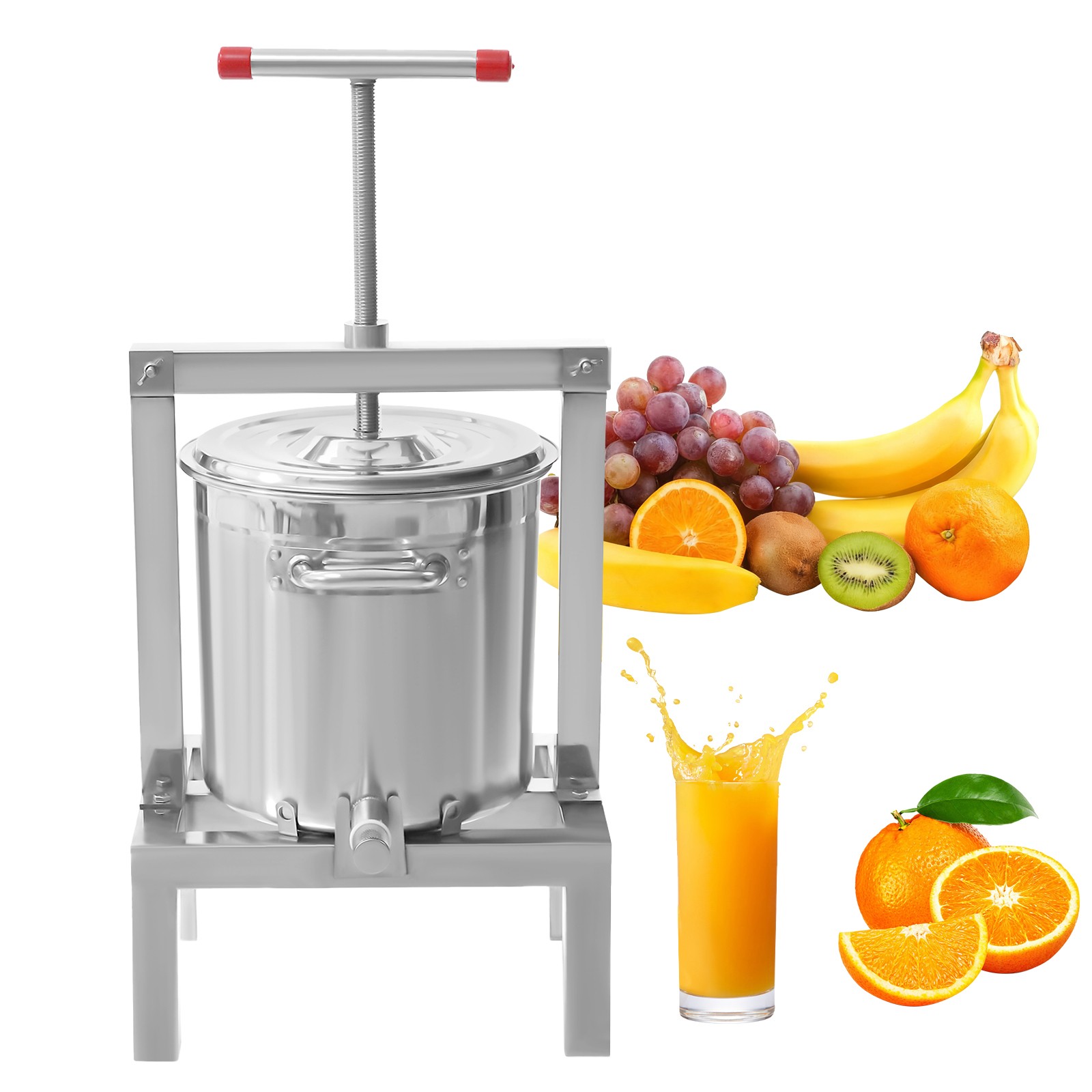 2.6gal Fruit Wine Cider Press  Grapes Crusher Juice Maker Juicer Making