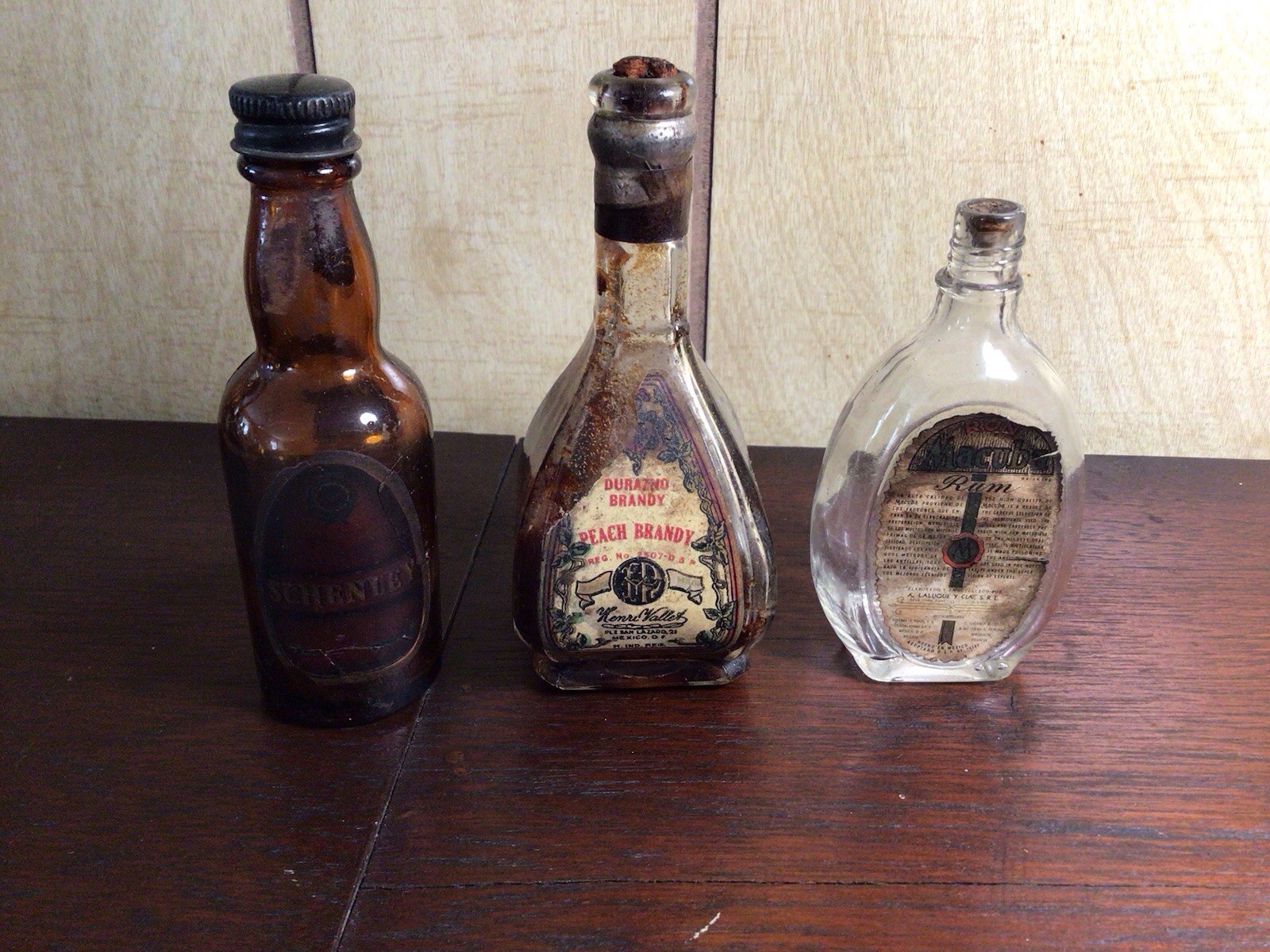 1940/30’s Lot of 3 Mini Liquor Bottles Very Rare