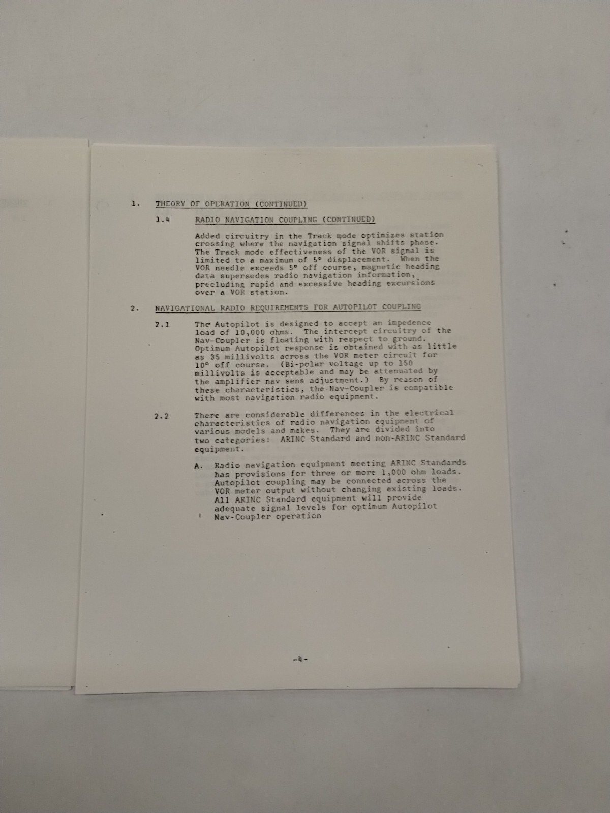 Brittain Industries Mooney Navigation Coupler Operation & Service Instructions