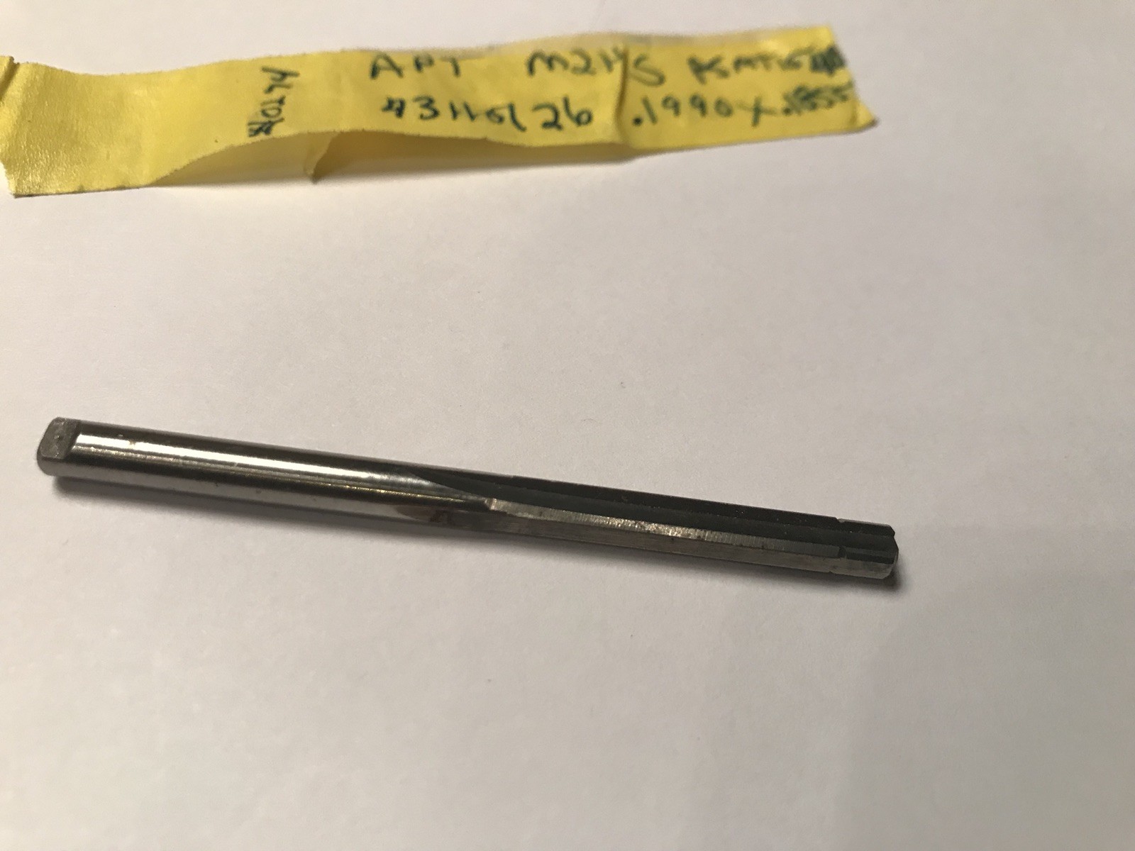 APT M2HS Reamer Straight 4 Flute Stock  #0274 .1990 X .1855