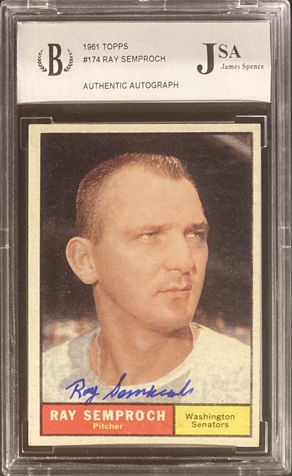 1961 Topps #174 Ray Semproch Beckett Authentic Autograph JSA Certified