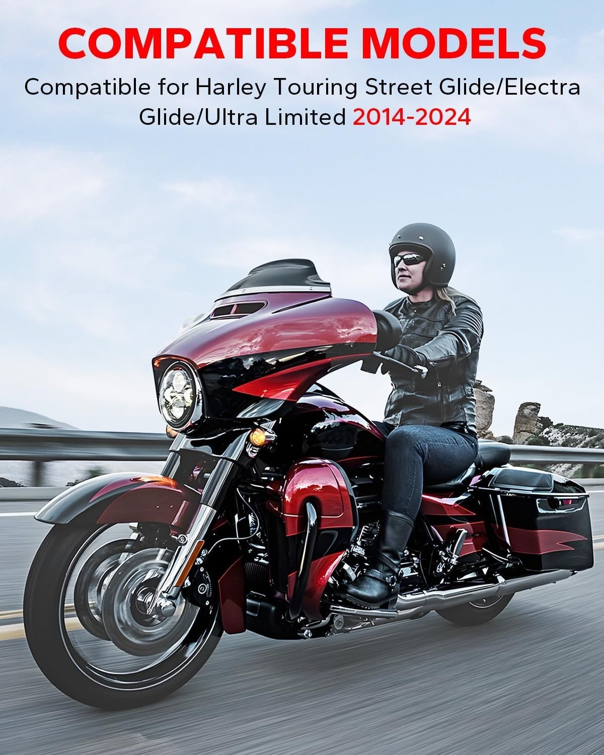 Durable 7" Black Windshield for Harley Touring Models - Optimal Wind Deflection