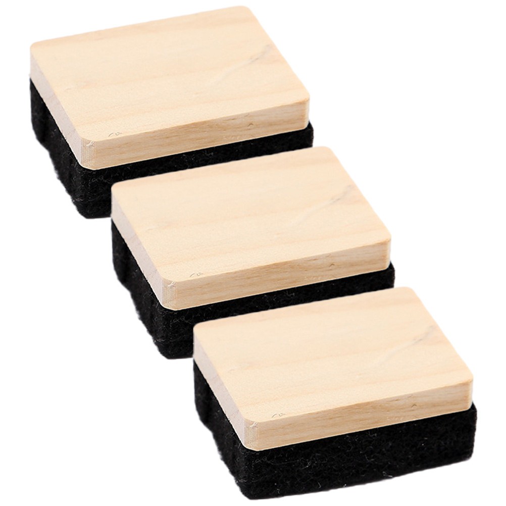 3 Pcs Chalkboard Eraser Black Whiteboard Dry Erasers for Blackboard