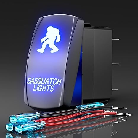 Lights, Laser Etched Toggle Switch ON/Off SPST 5Pin Size: S4B-SASQUATCH LIGHTS