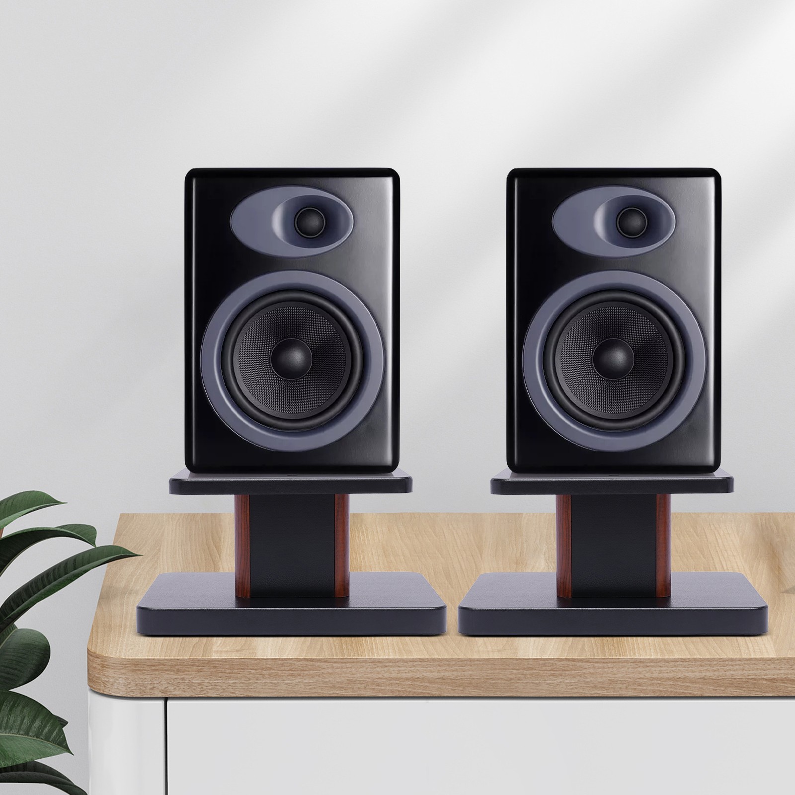 Pair Desktop Speaker Stand Studio Monitor Mount 6" High Tabletop 15kg Load