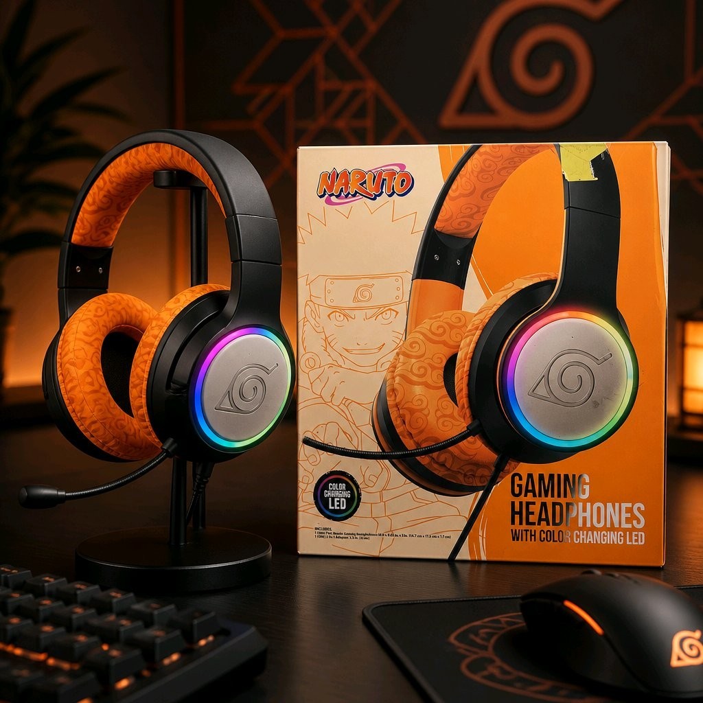 Naruto Gaming Headphones Orange And Black