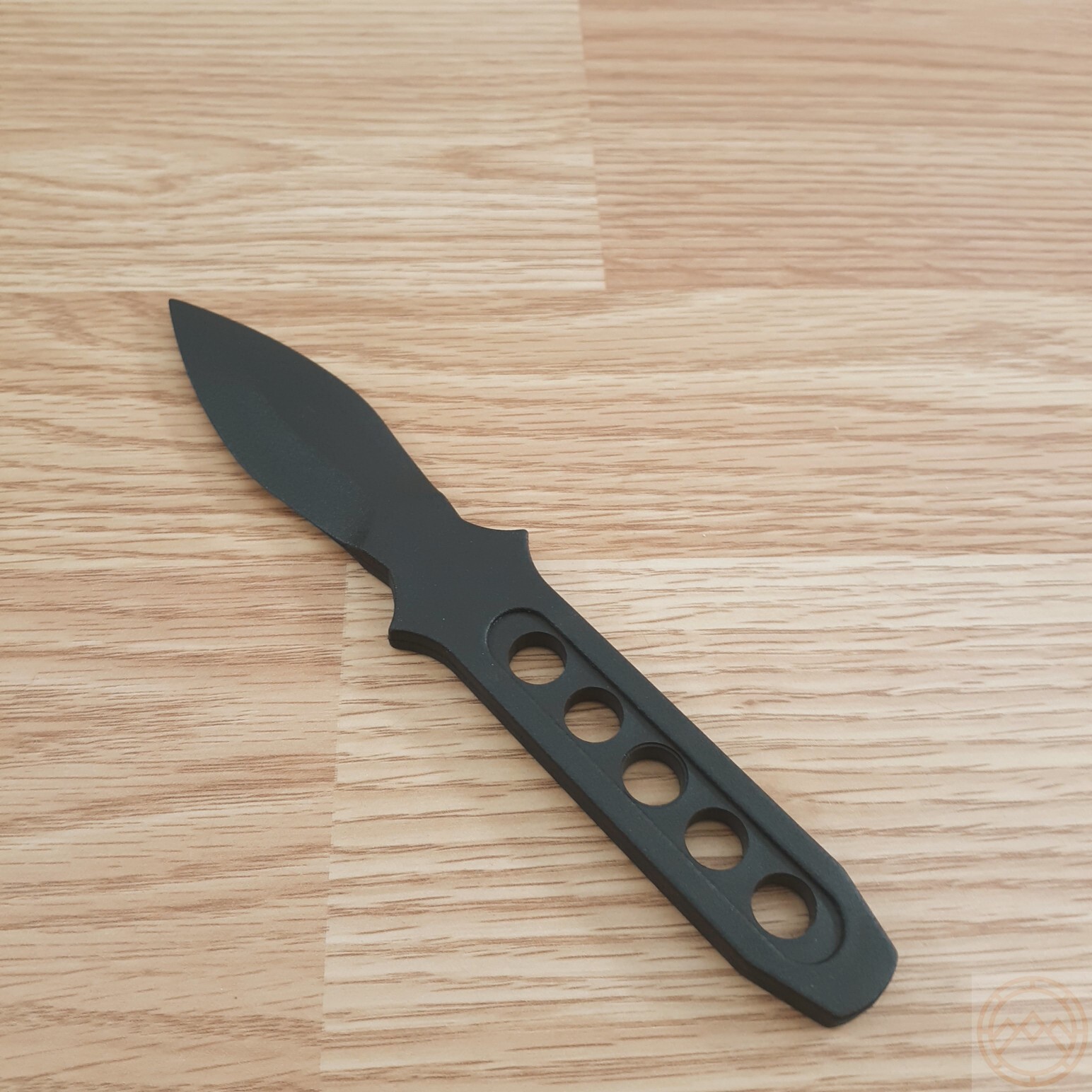 CIA Sticker Fixed Knife 3" Black Polycarbonate One Piece Construction Blade