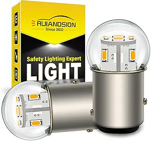 2pcs 1157 LED Bulb 12V BAY15D 2057 2357 7528 Warm W Color: Warm WhiteSize: 12V