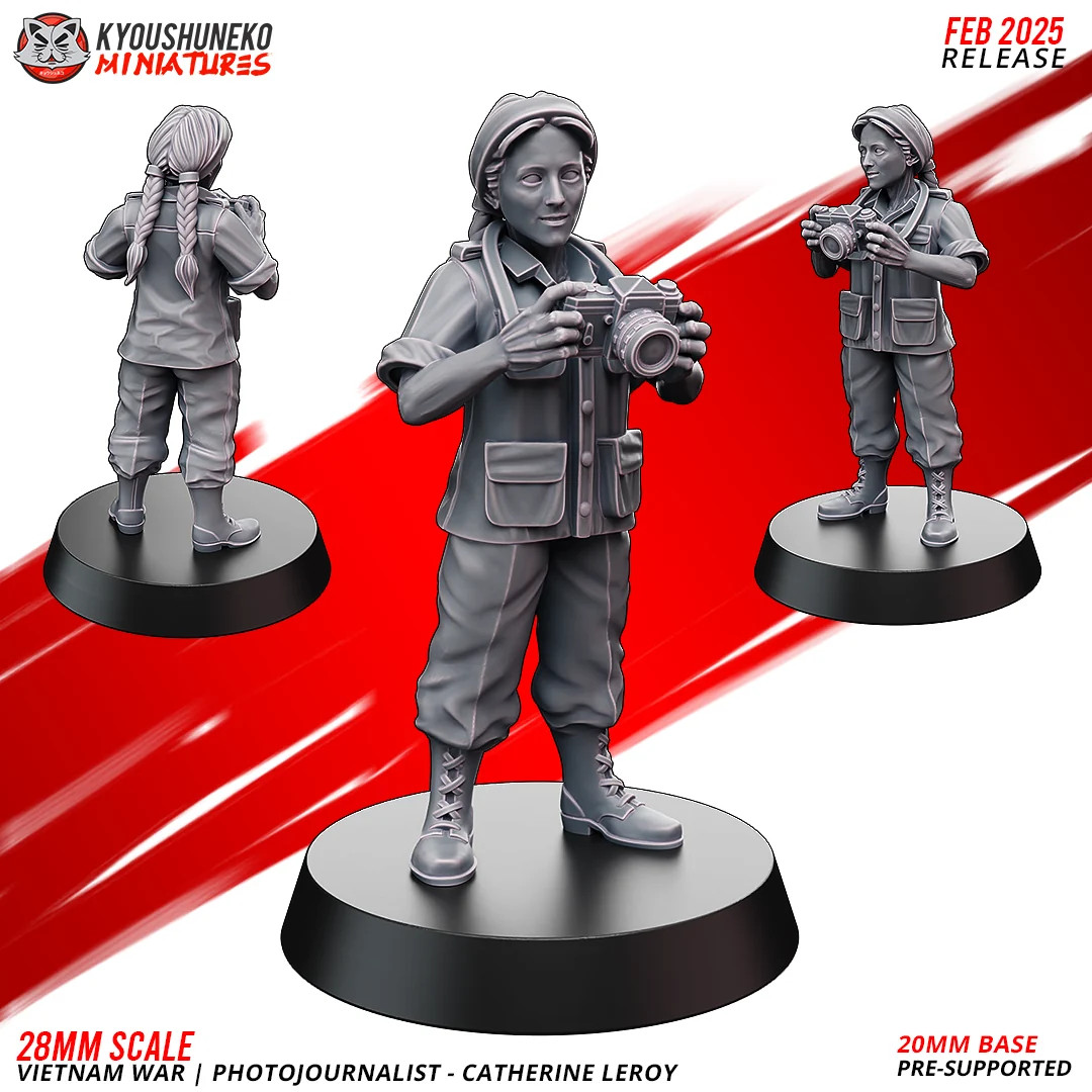 Photojournalist - Catherine Leroy - Resin Tabletop Miniature