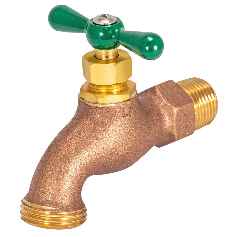 Eastman Heavy Pattern Hose Bibb, 1/2 in MIP in. x MHT, Brass