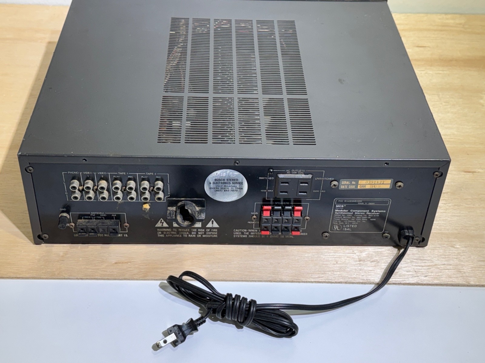 MCS Modular Component Systems AM/FM Tuner Stereo Receiver Model 3265 Sold AS-IS