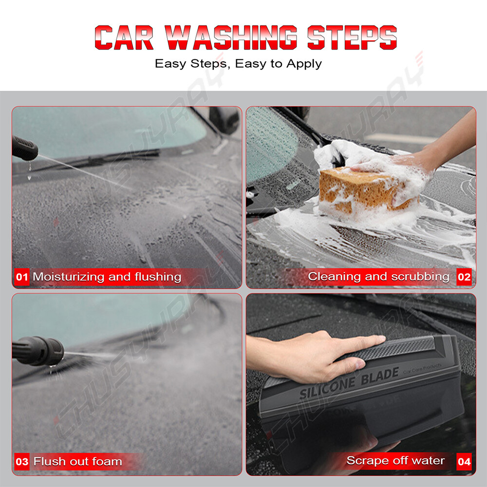 Car Silicone Water Wiper Scraper Blade Squeegee Vehicle Windshield Cleaner