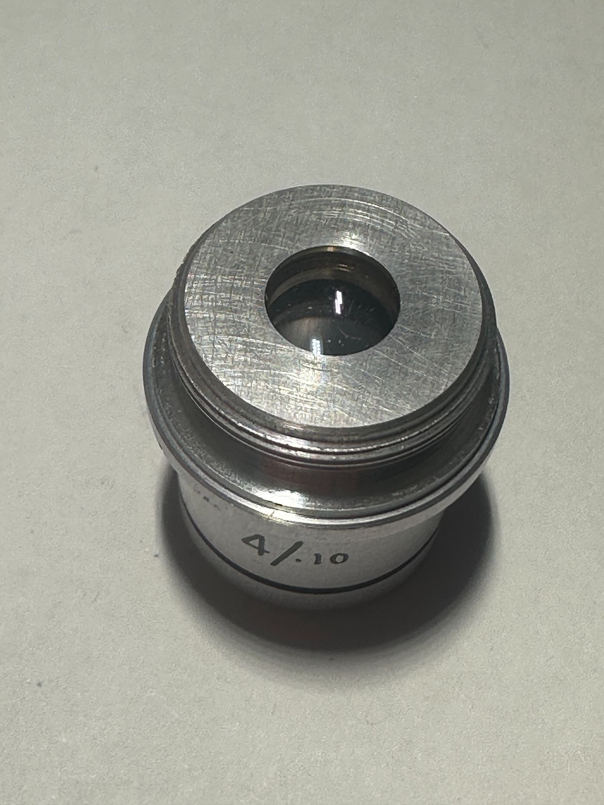 American Optical Microscope Objective Lens 4/.10 Cat. 130 Microscope Part Used