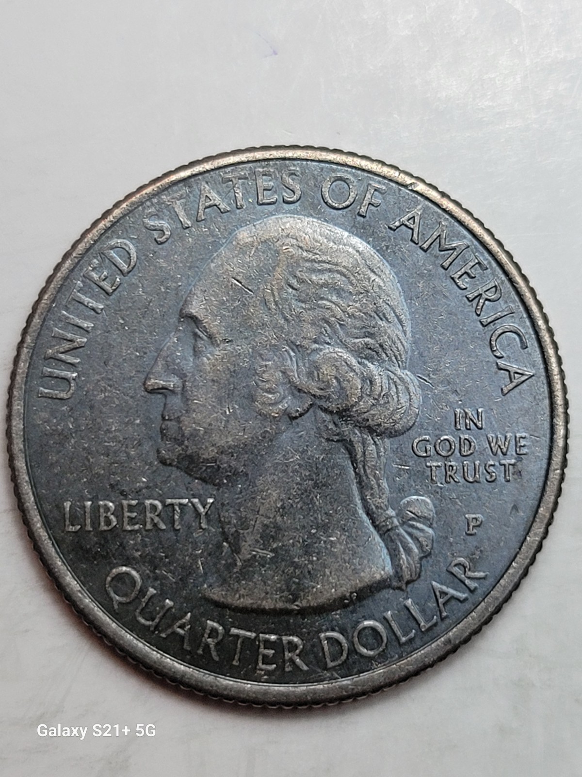 Washington State Quarter Annealed Die Strike- A One Of Kind- Grey Colar Beauty