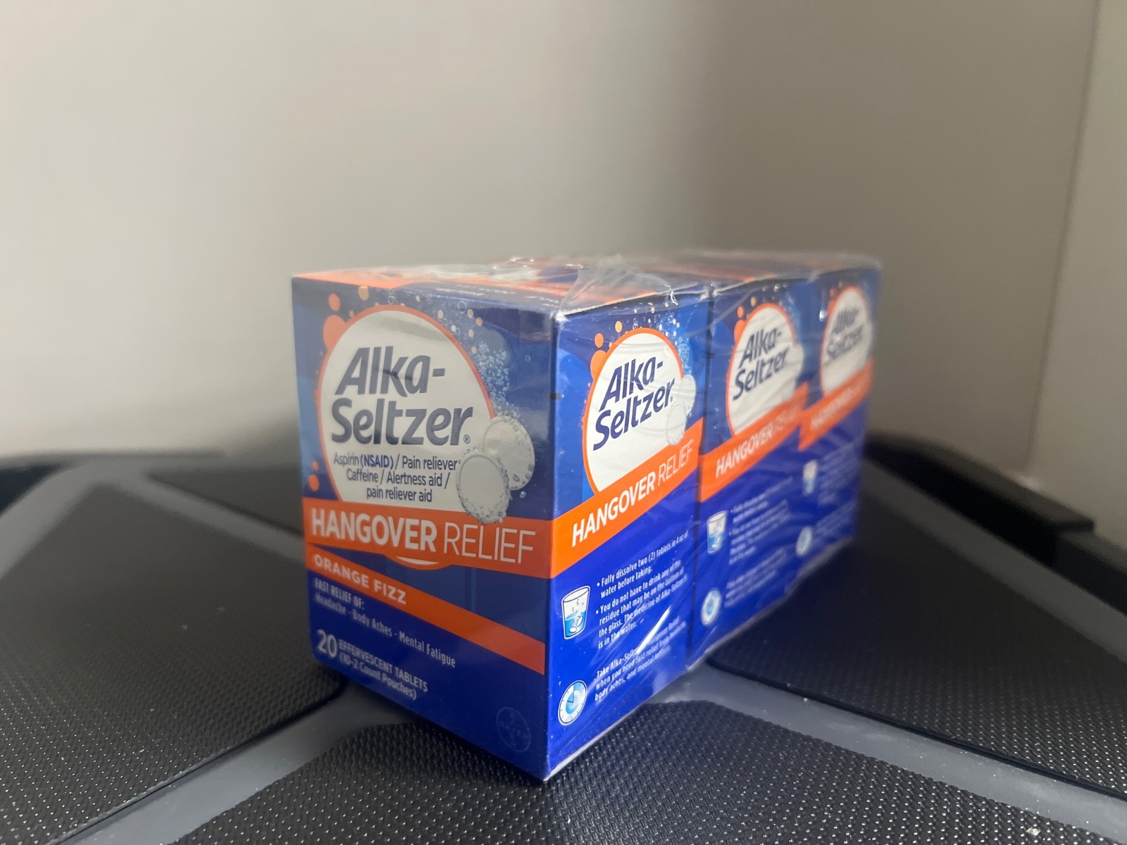 Alka-Seltzer Hangover Relief Tablets Fast 60 Count -3 boxes w/ 20 Tablets