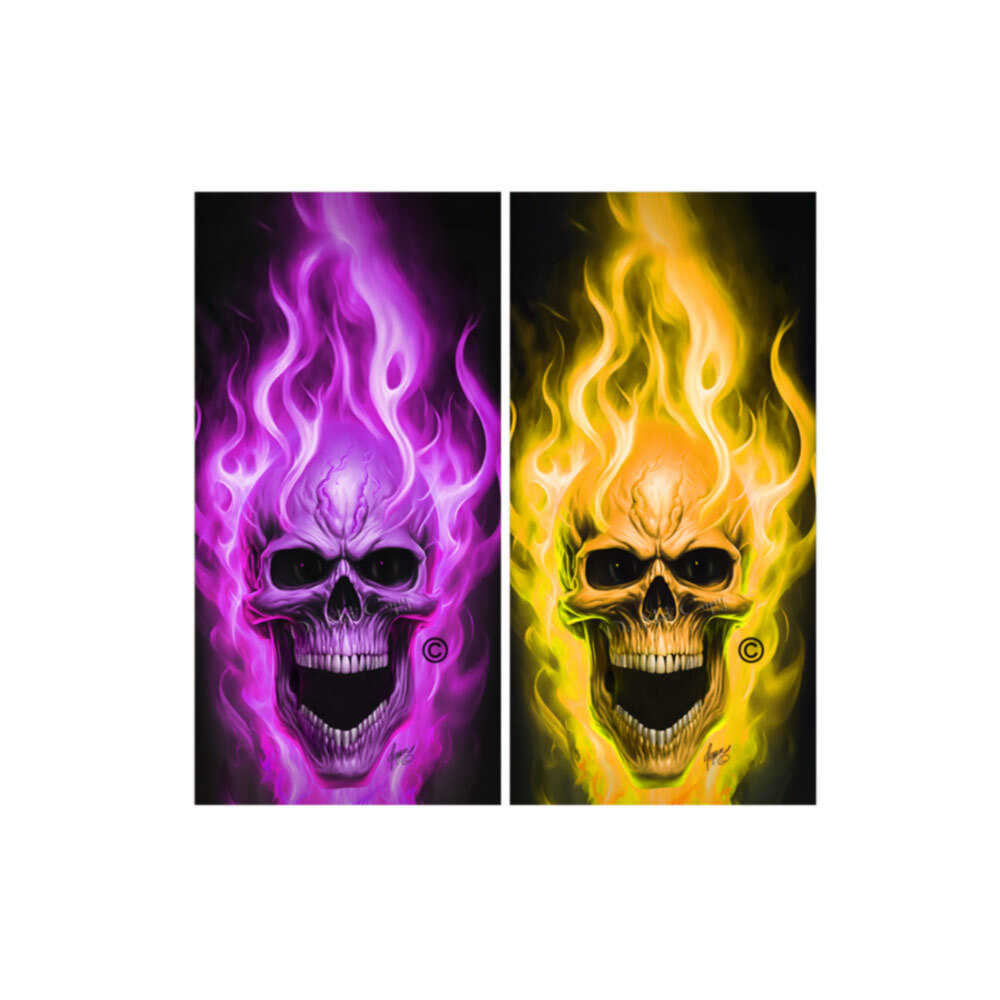 Pink and Yellow Tattoo Skull COMBO Cornhole Board Wraps ONLY Vinyl Decal 2 Pack