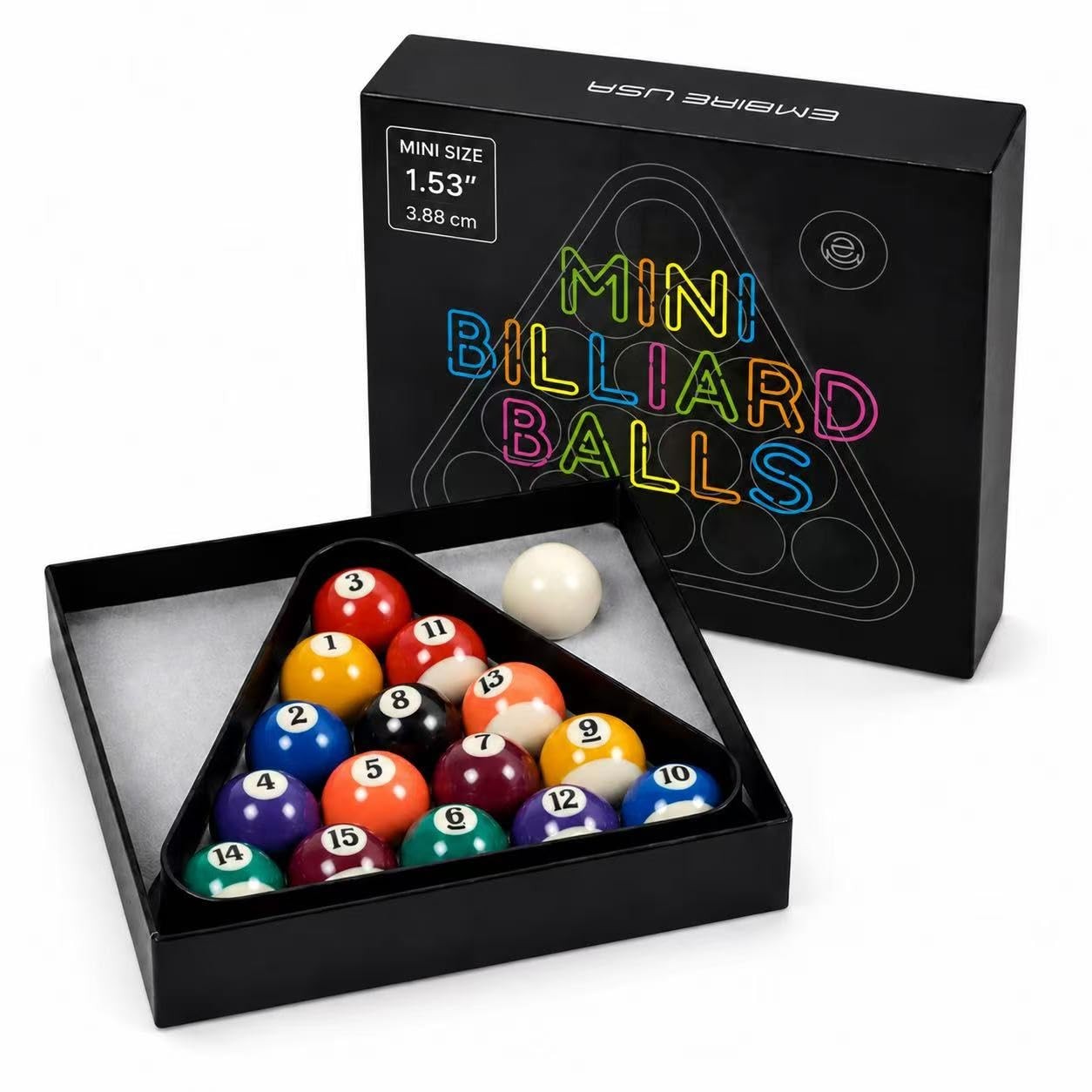 Empire USA Mini Billiards Pool Ball Set, 1.5 Inch 1.5-Inch, white
