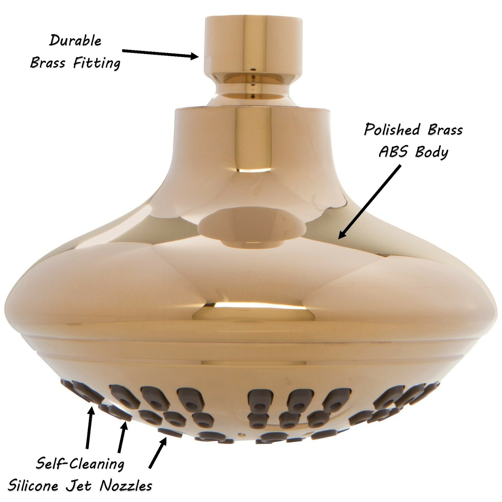 6 Function Luxury Shower Head (Aqua Elegante) - Polished Brass