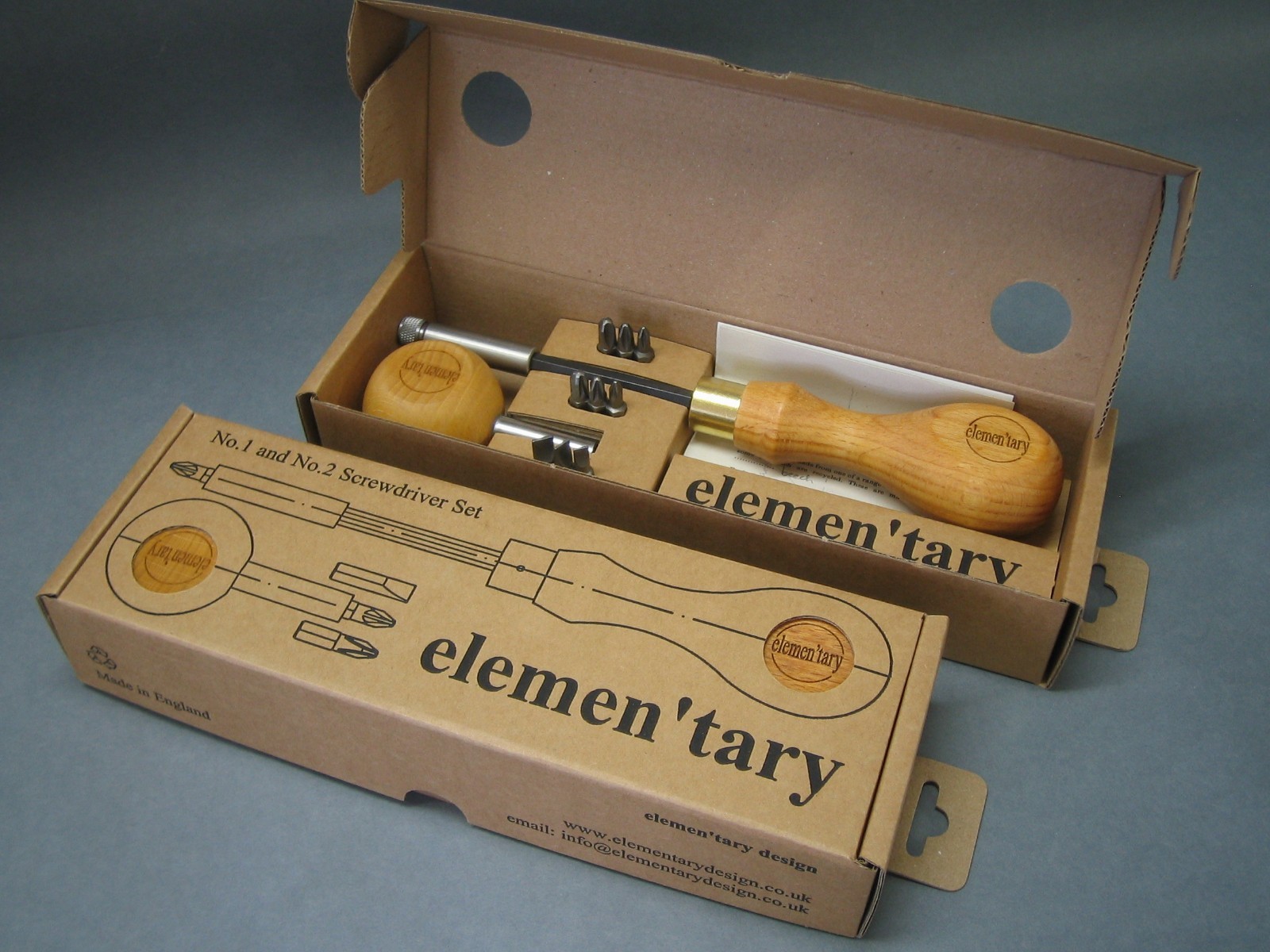 elemen'tary No.3 Screwdriver Set - by Elementary Design - Made in England