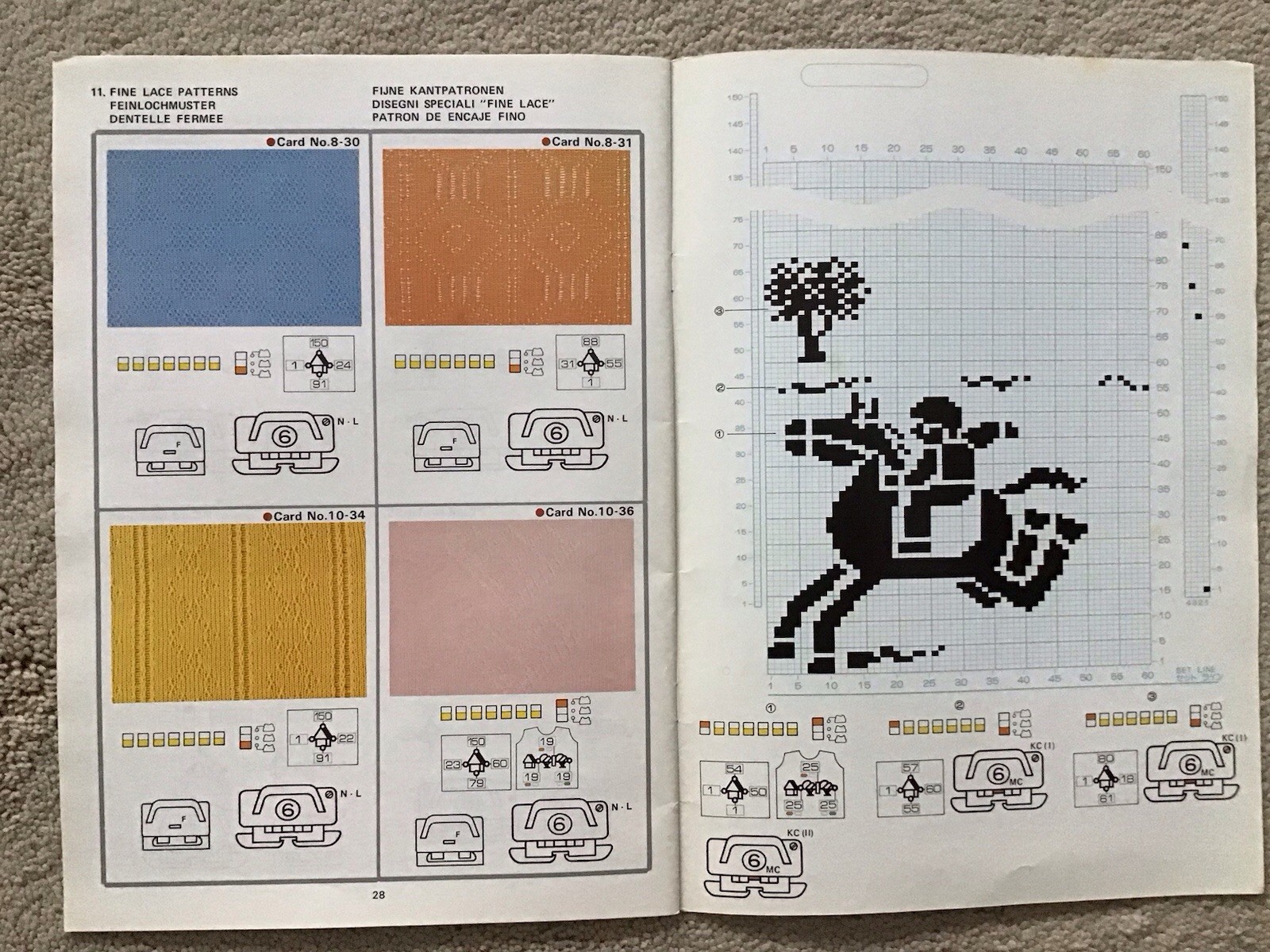 Brother Industries KH-910 Knitting Machine 29-Page Pattern Manual Book