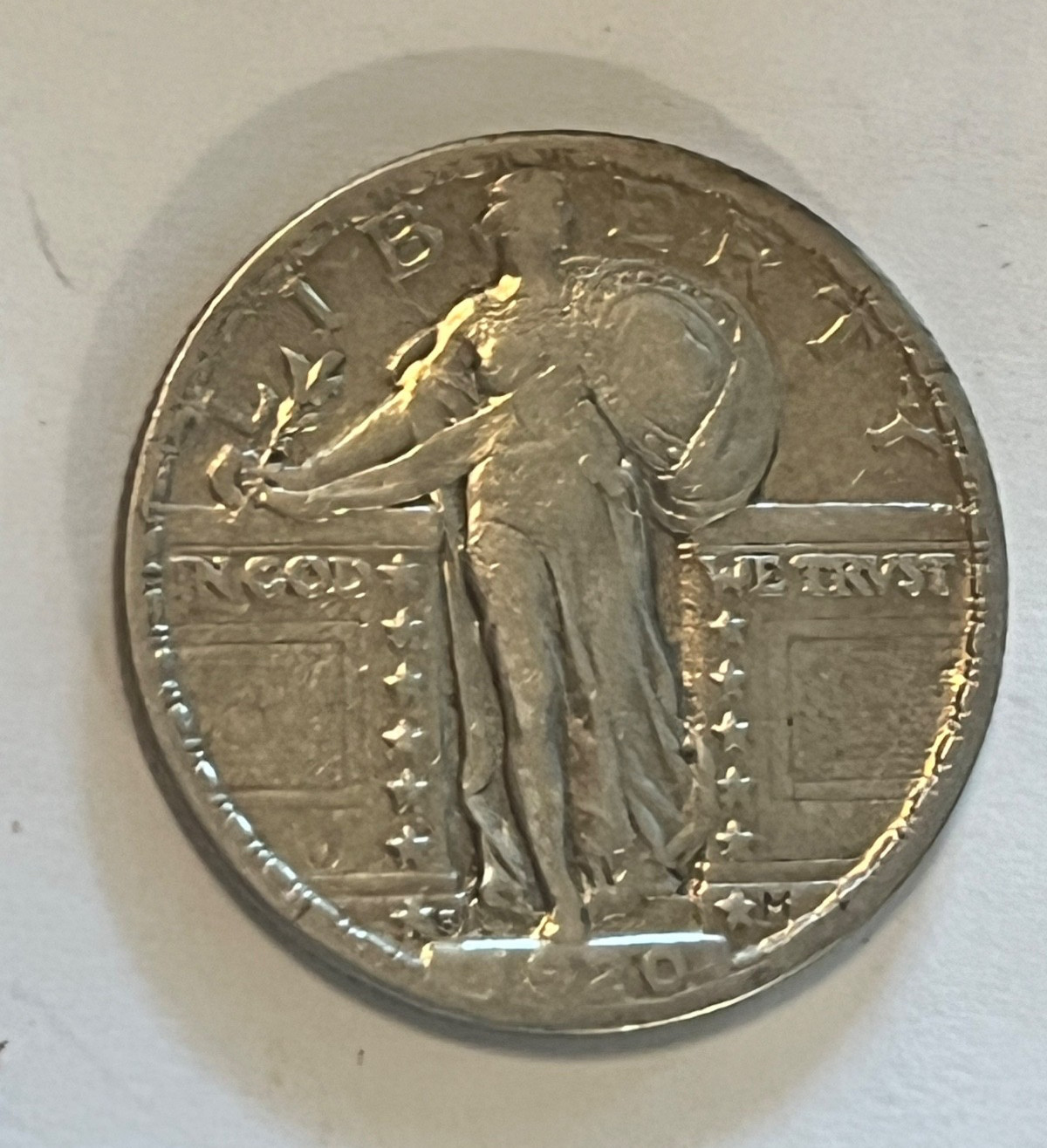 1920-s. Standing Liberty Quarter , XF +