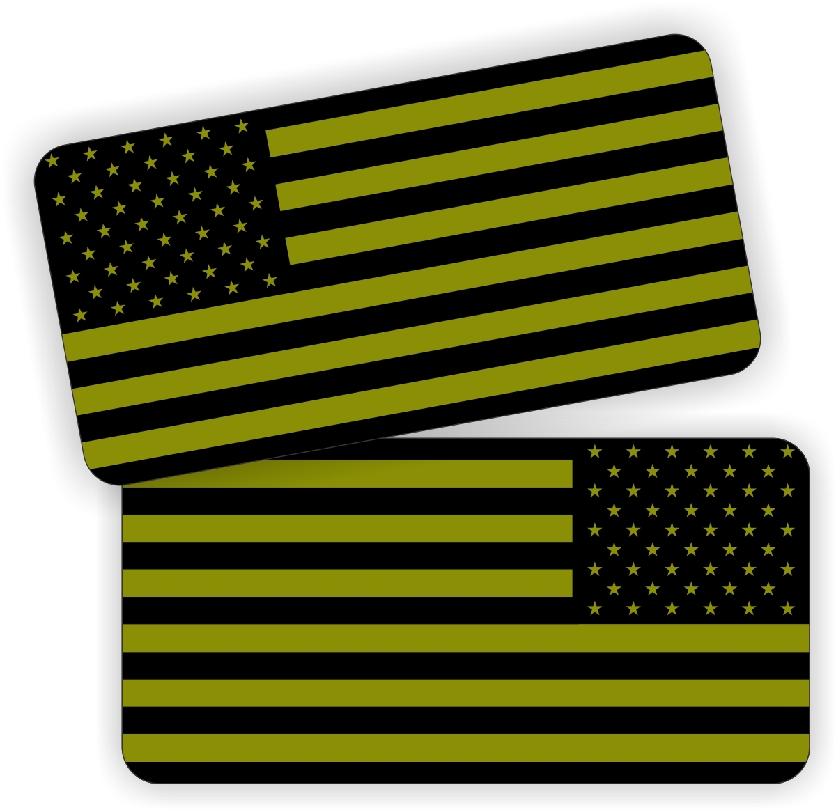 OD Green American Flags / Stealthy Hard Hat Decals / Olive Drab Helmet Stickers