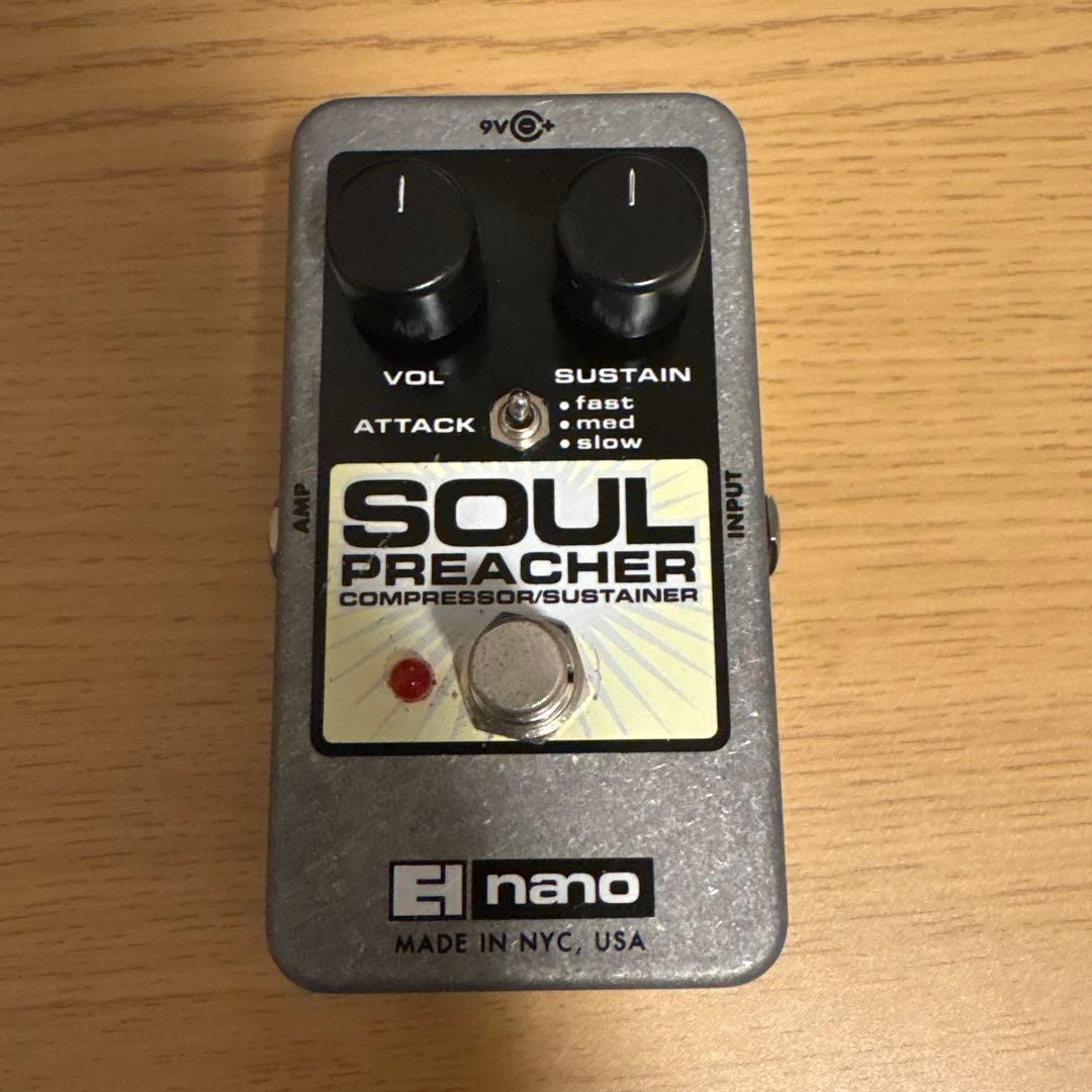 ELECTRO-HARMONIX SOUL PREACHER Compressor Effects Pedal Tested & Works 7015