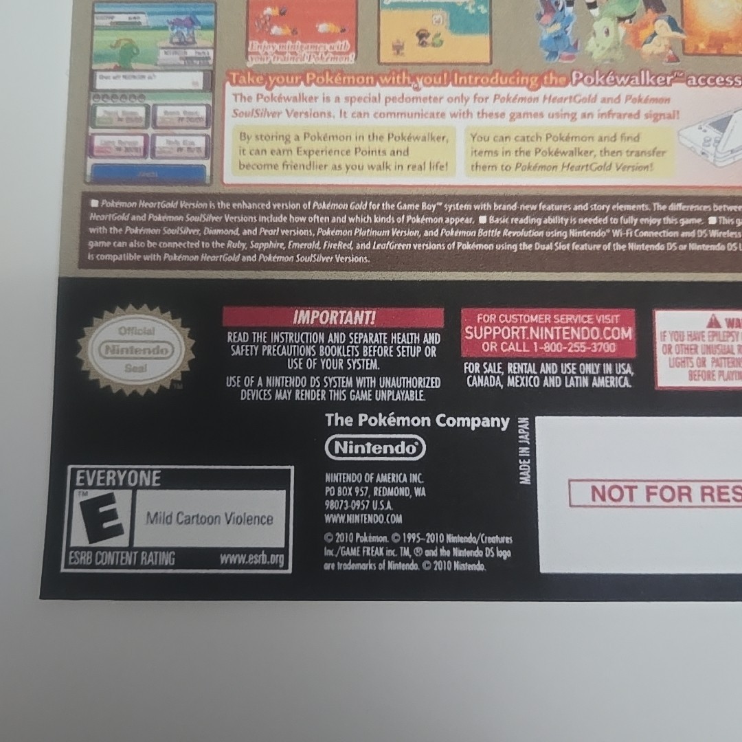Replacement Case For Pokemon Heart Gold Version Nintendo DS