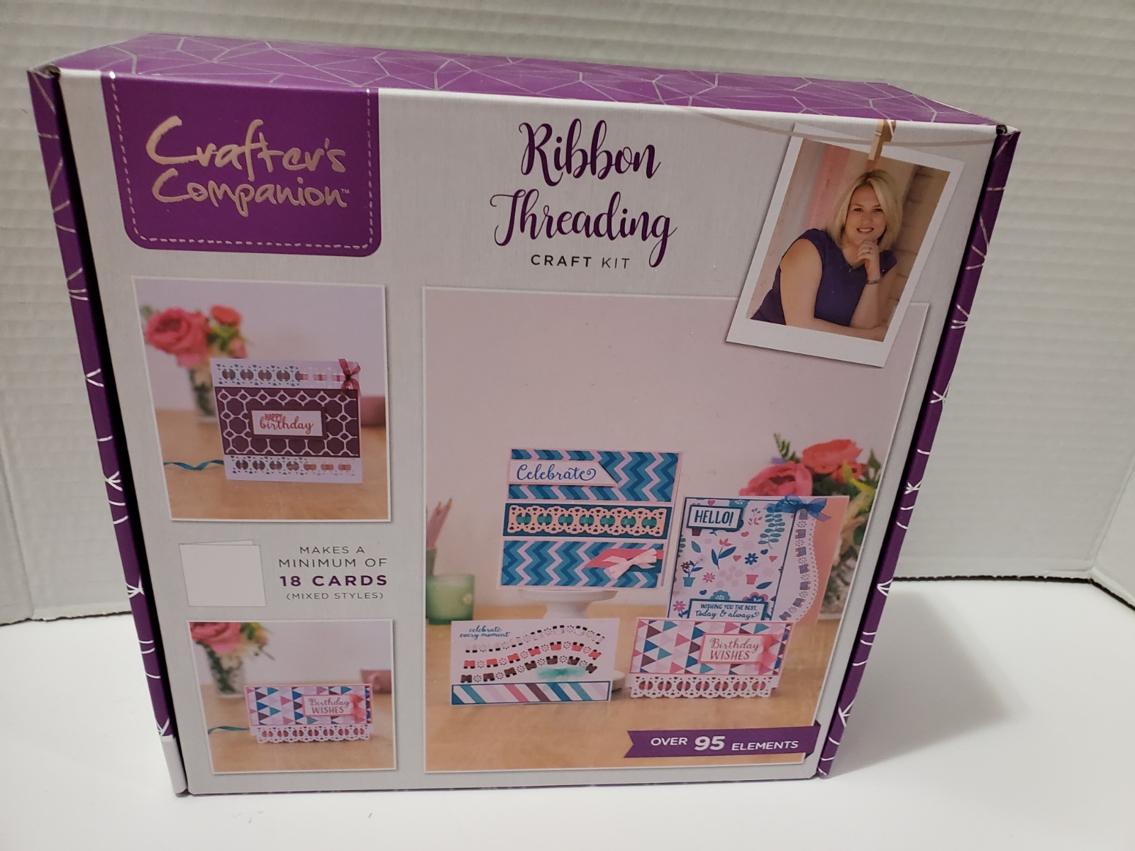Crafter's Companion Ribbon Threading Craft Kit #42  95+ Elements Makes 18 Cards