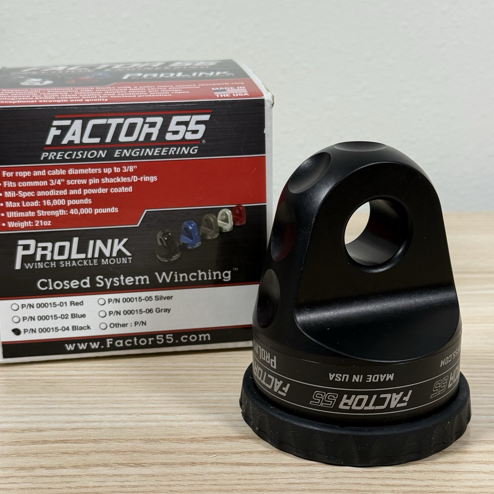 Factor 55 00015-04 Black Prolink Winch Shackle Mount New With Box