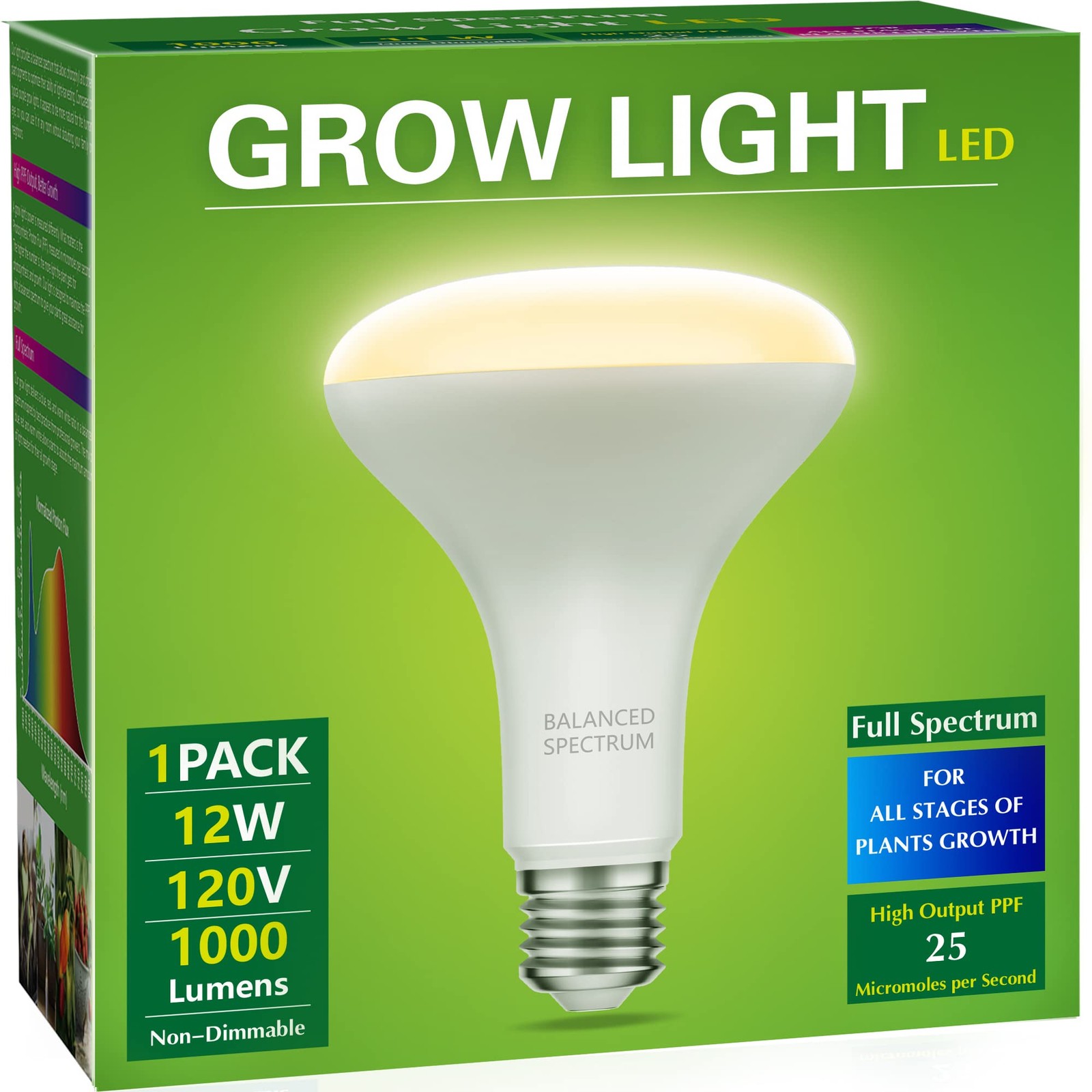 Led Grow Light Bulb Br30 Grow Light Bulbs Full Spectrum Grow Light Bulb 12w 120w
