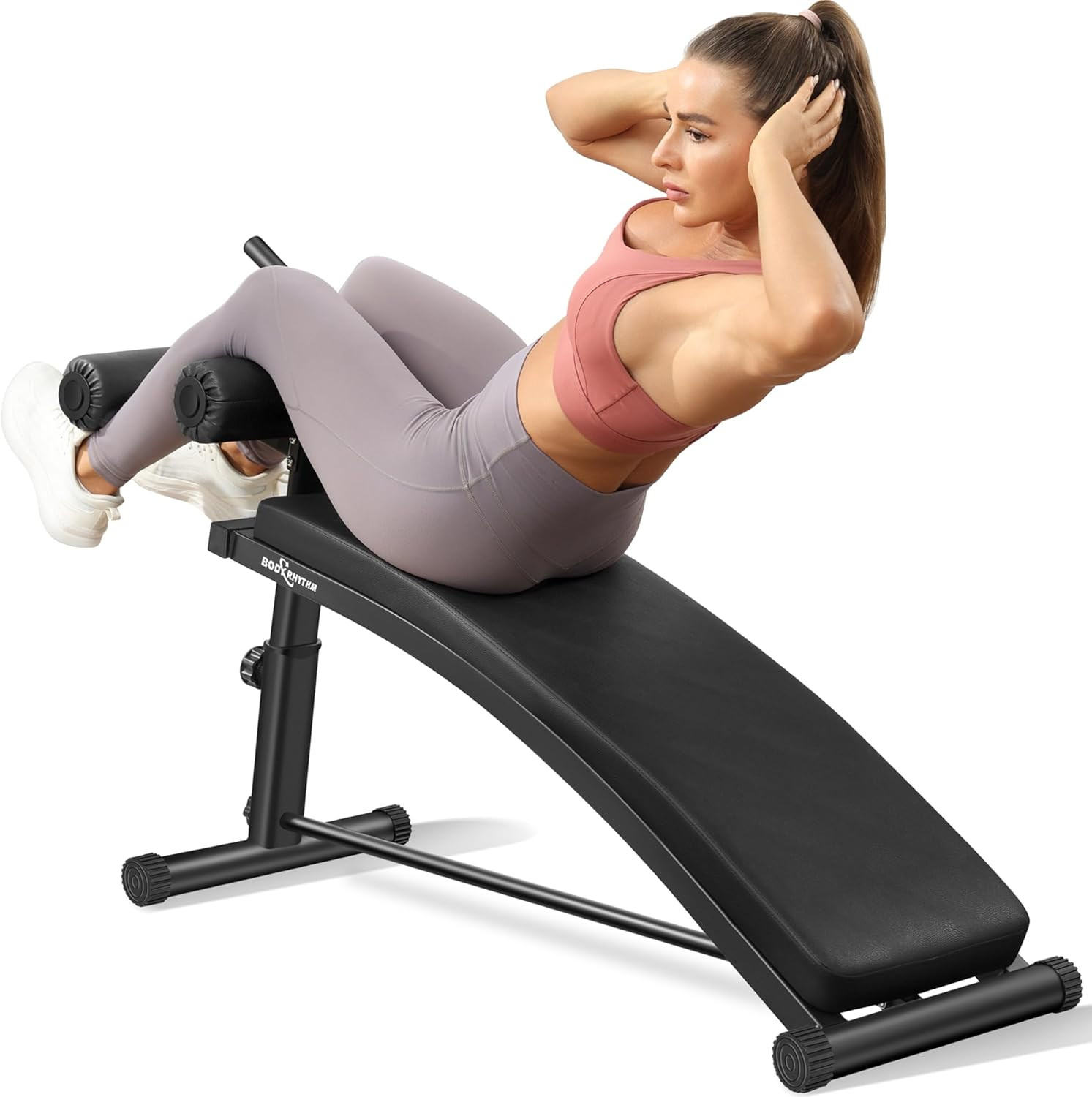 Adjustable Sit-Up Bench with Reverse Crunch Handle for Core Workouts