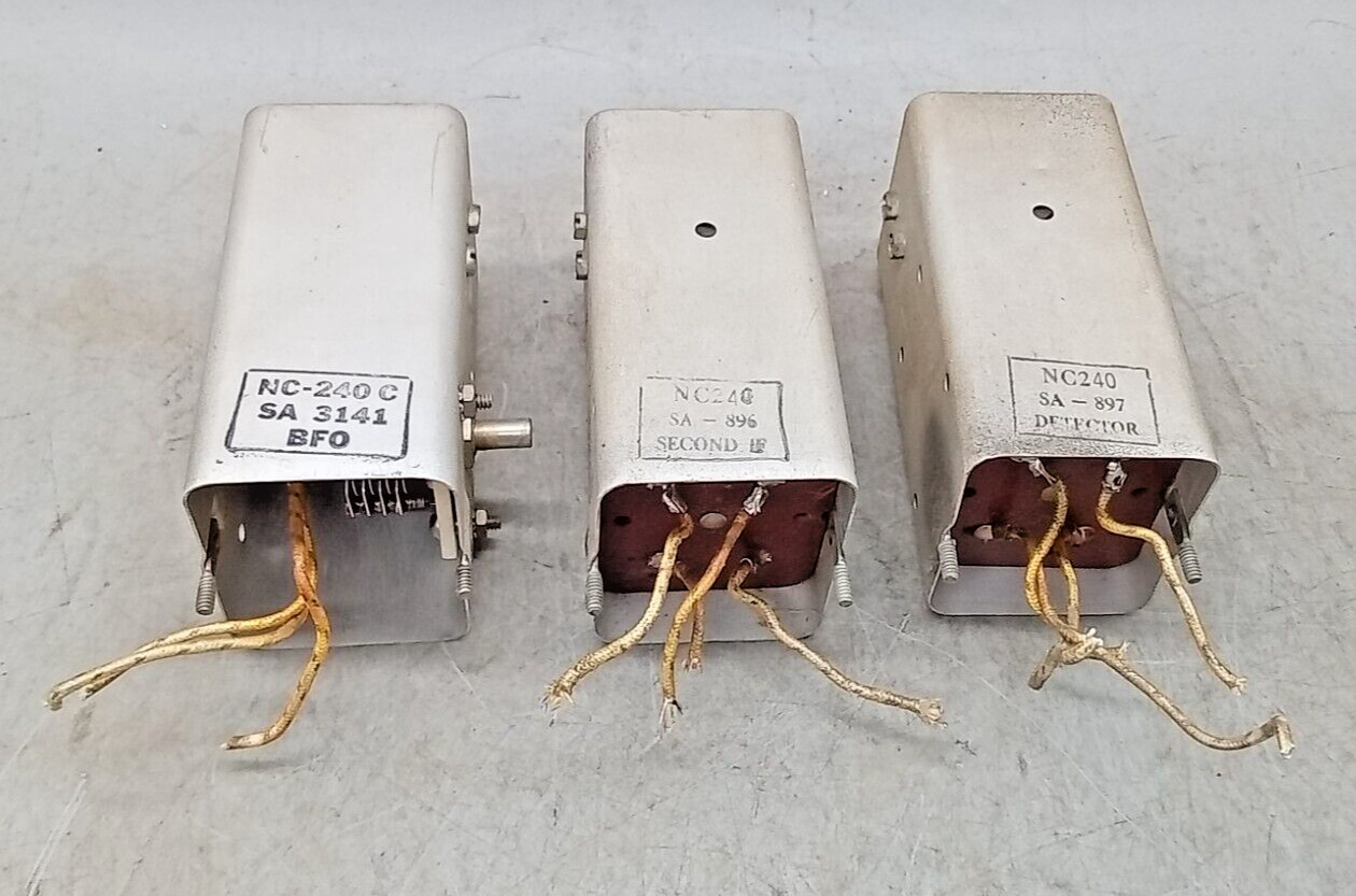 3 QTY I.F. TRANSFORMERS 455 KC  FROM   NC 2-40D RADIO