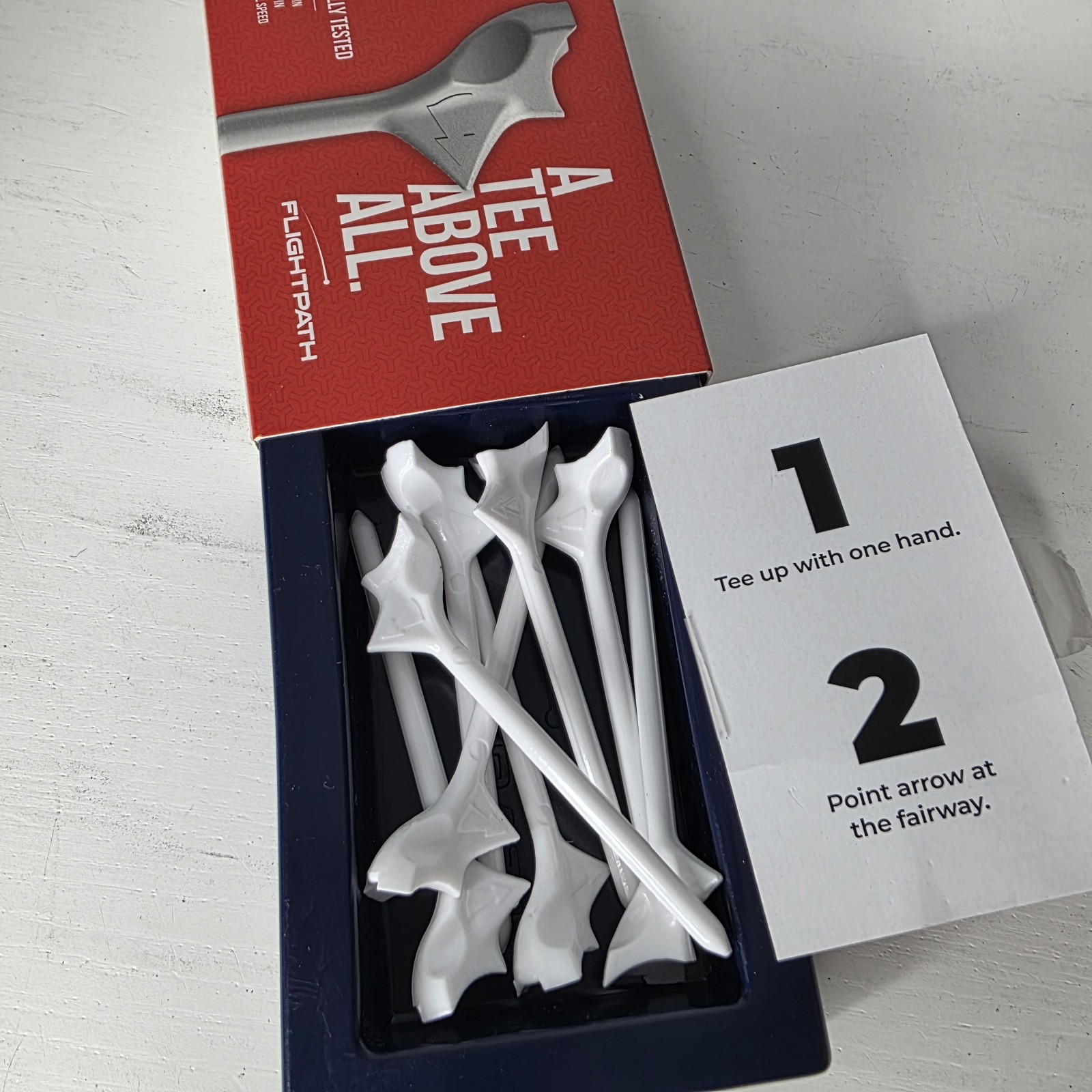 8 Premium Golf Tees FLIGHTPATH Durable Plastic Designed to enhance shot *