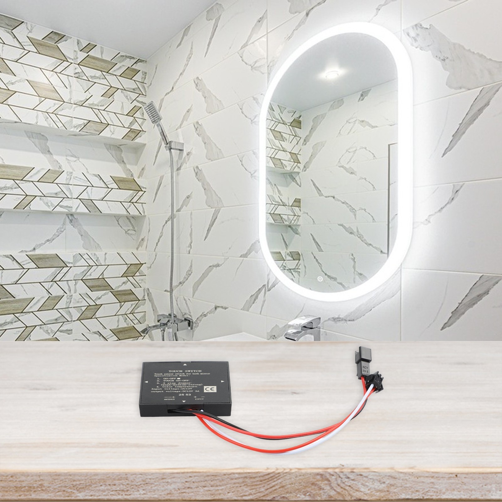 Touch Sensor Switch for LED Light Bathroom Mirror Easy and Efficient Control