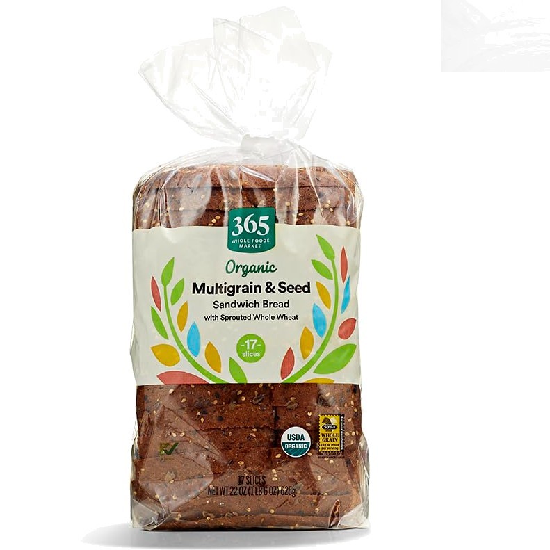 Wholesome Organic Sprouted Multigrain & Seed Bread, 22 OZ - Perfect for Toast