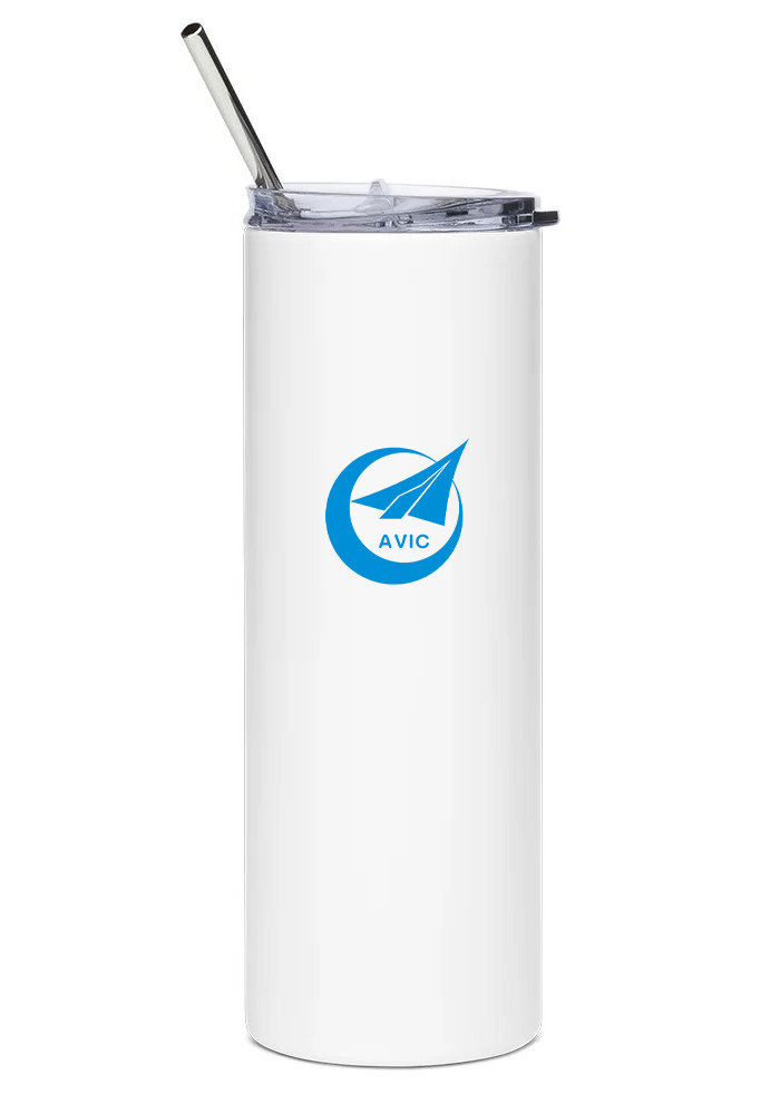 Chengdu J-10 Stainless Steel Water Tumbler with straw - 20oz.