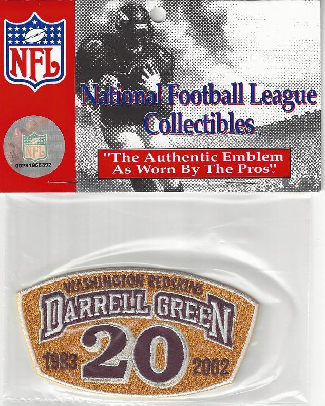 Darrell Green Retirement Patch Original Packaging 2002 Washington Redskins