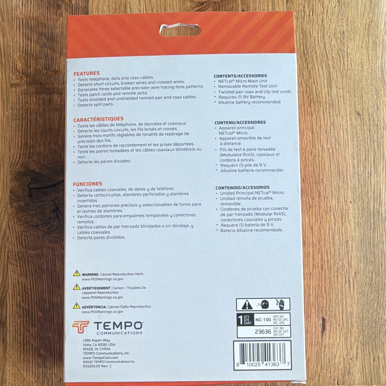 Tempo Communications NETcat Micro NC-100 VDV Tester Phone/Data/Coax