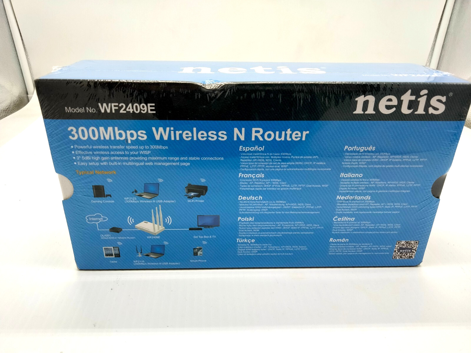 NETIS WF2409E Wireless Router 300Mbps Speed 3 Fixed Antenna Increase Range