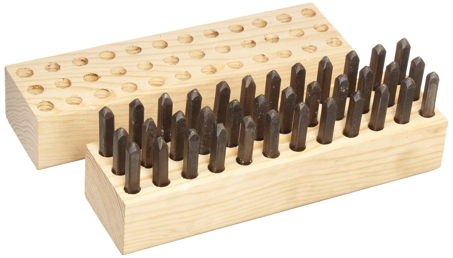 Young Bros 36-Pc Steel Hand Cut Letter & Figure Stamp Set, 1/16" Size