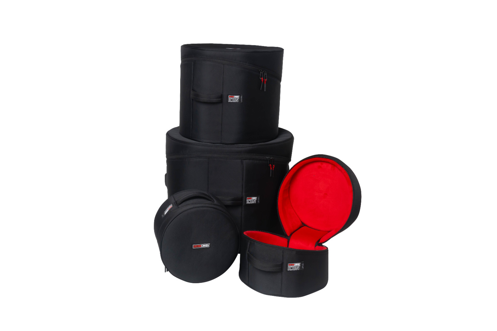 Gator Cases ICON Series Premium 4-Piece Rock Drum Bags; 22x18, 16x16, 12x9, 10x8
