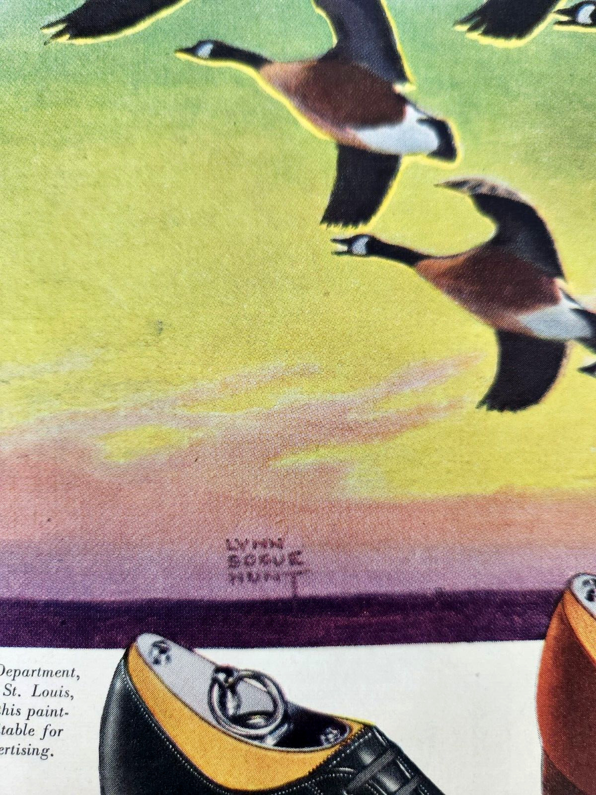 Lynn Bogue Hunt Geese Roblee Shoe Co Vintage 1942 Clothing Ad Mens Fashion