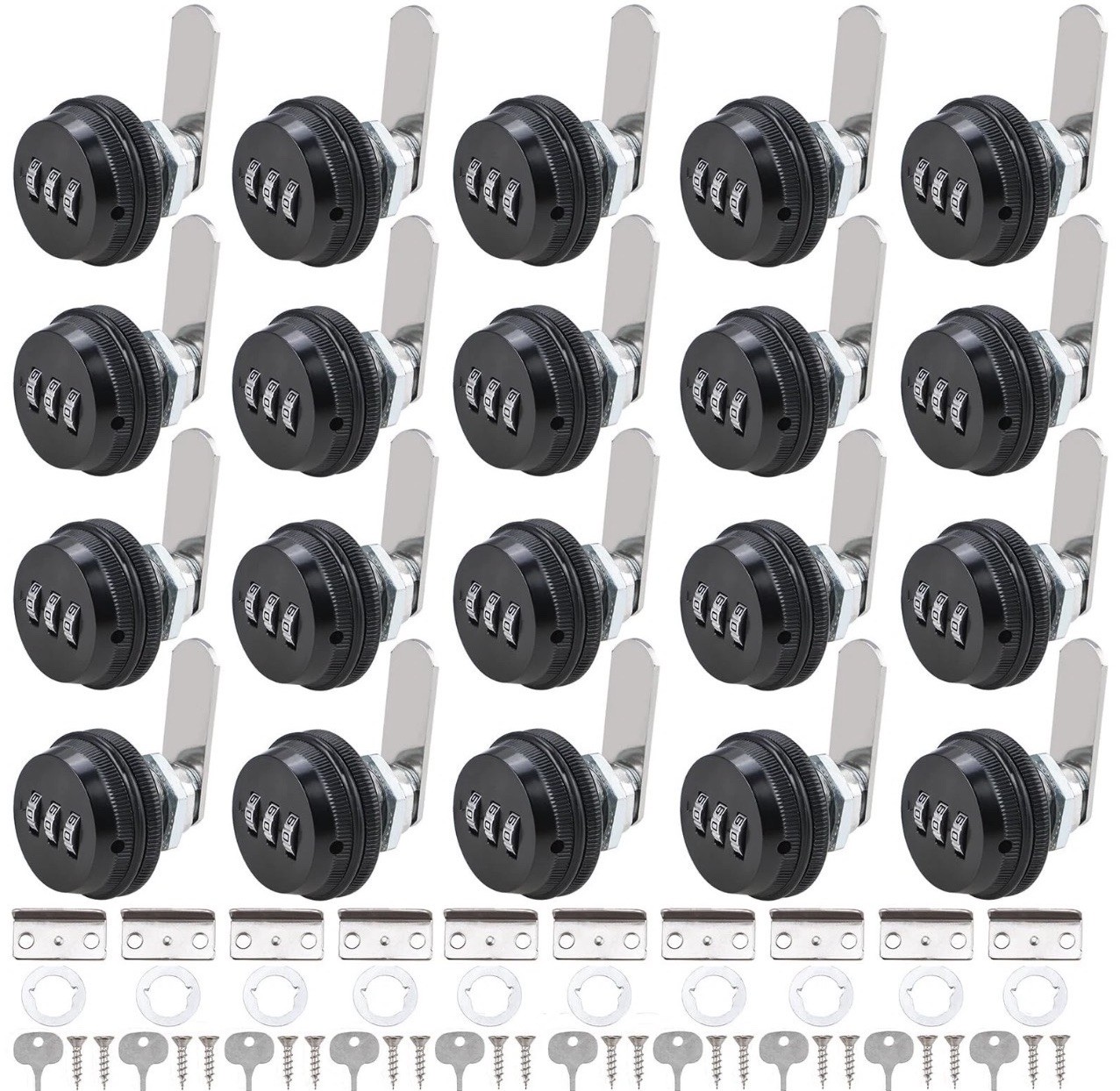 RealPlus Combination Cam Locks 3/4" Cylinder Cabinet Locks. 20 Locks. NIB