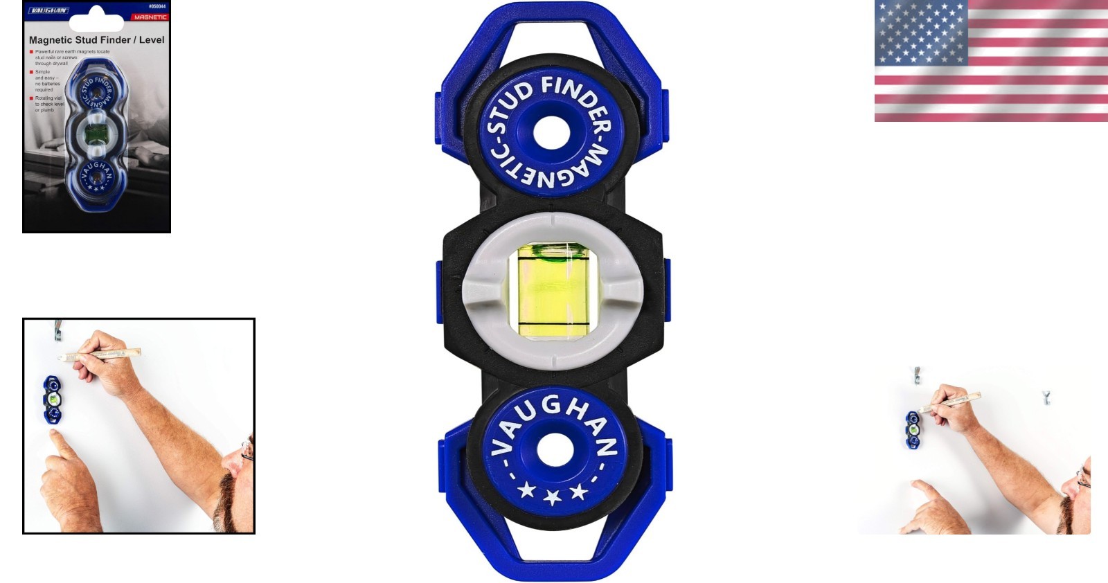 Small Vaughan Magnetic Stud Finder - Precision Level Tool for Home Projects