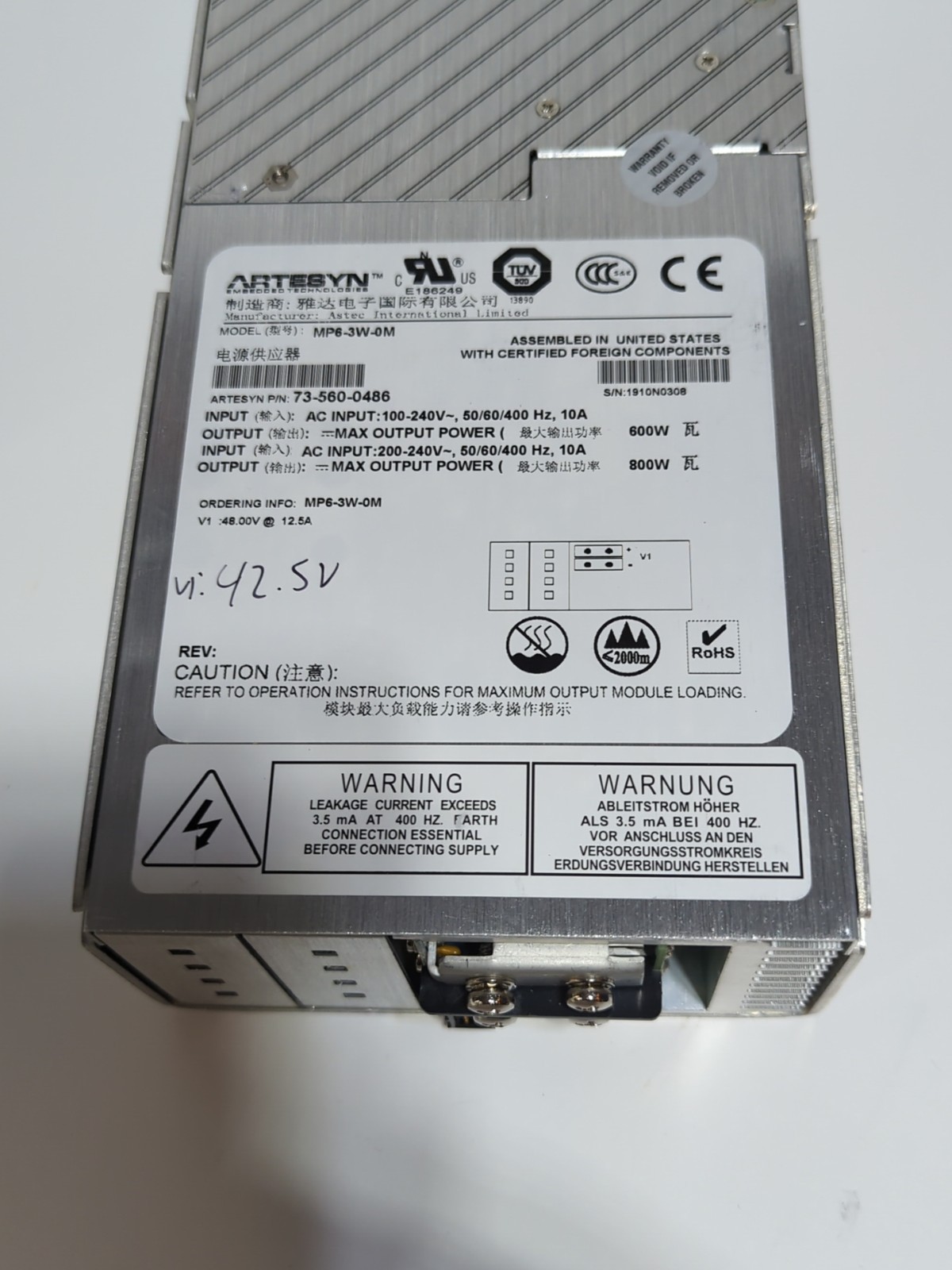 ASTEC MP6-3W-0M Power Supply
