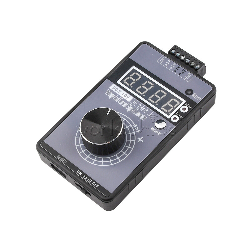 High-precision handheld signal generator without battery voltage ±0-5-10V