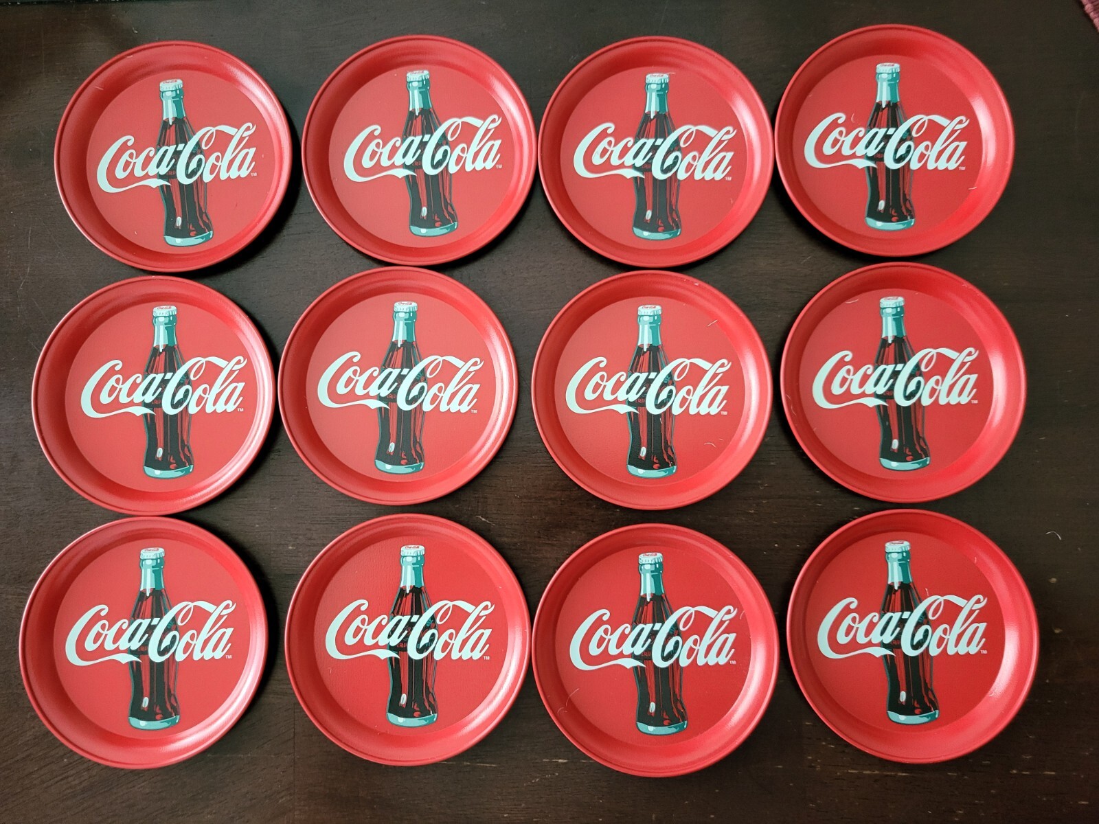 Lot of 24 Coca Cola Coke Bottle Metal Coasters