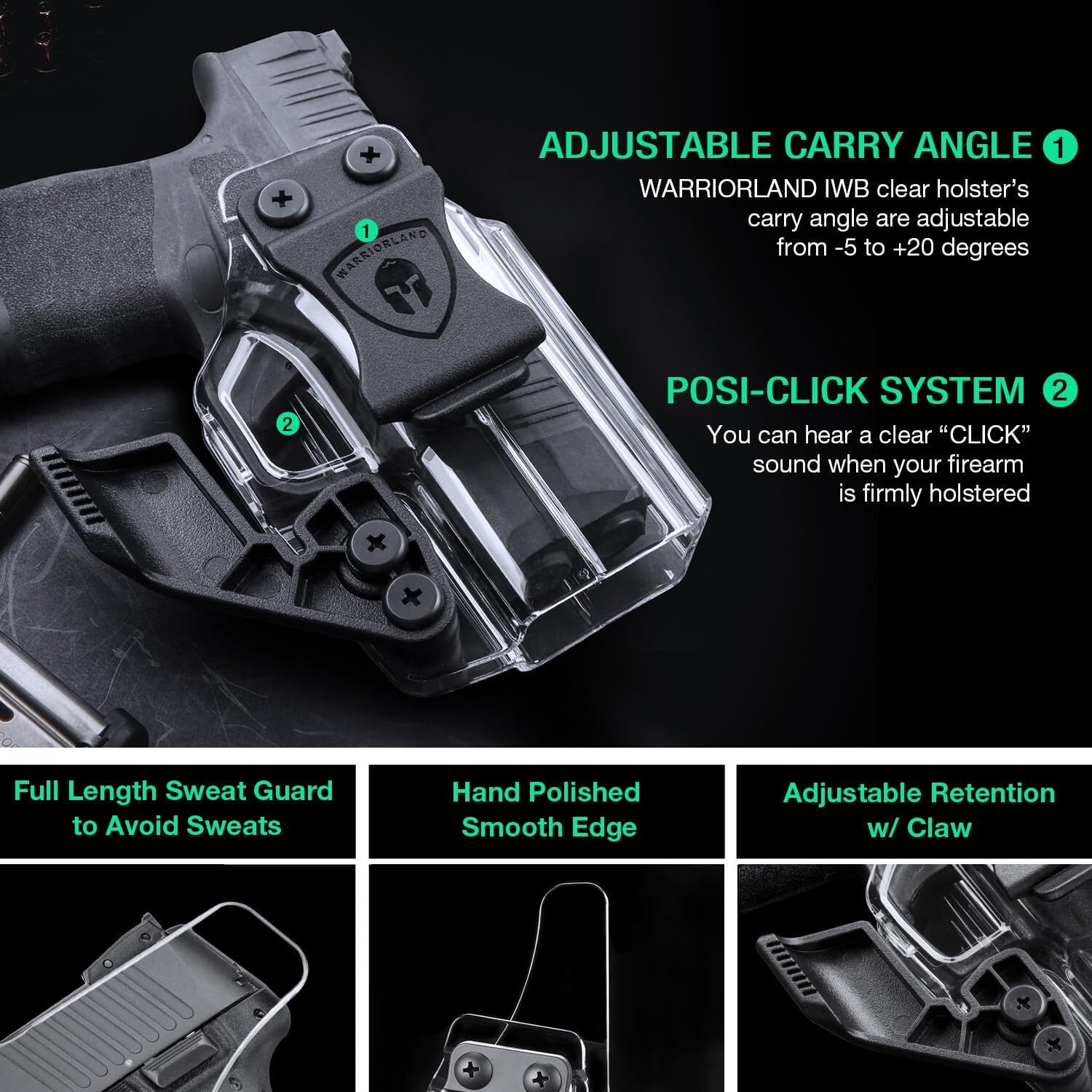 IWB Clear Holster Optic Cut&Claw For Springfield Hellcat/Hellcat RDP/Hellcat OSP