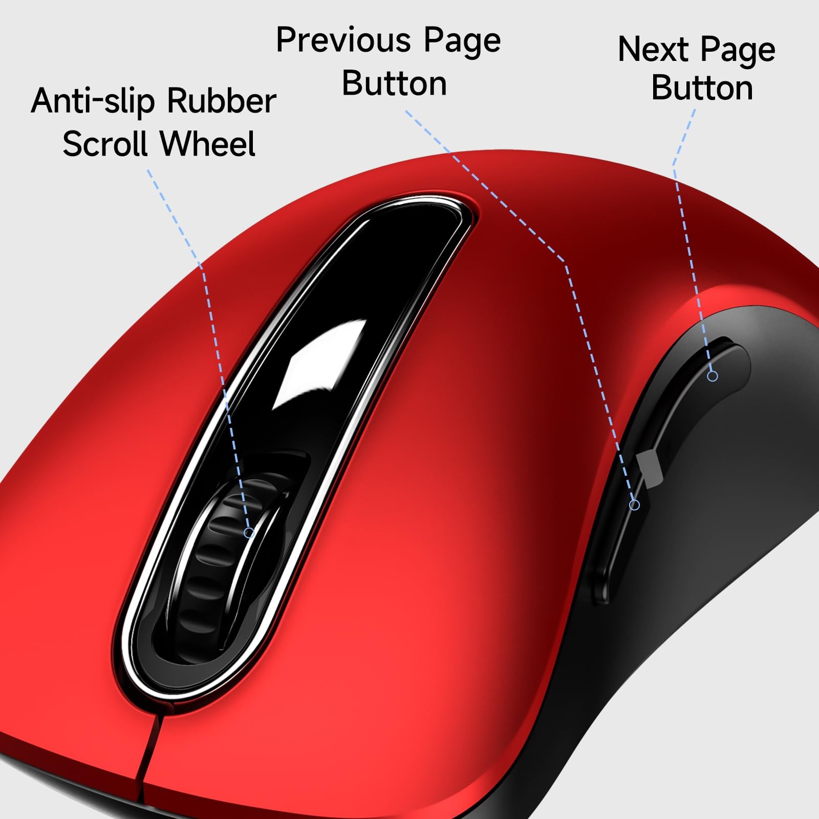 memzuoix Wired Mouse, USB Computer Mouse 1400 DPI Mobile Optical Red